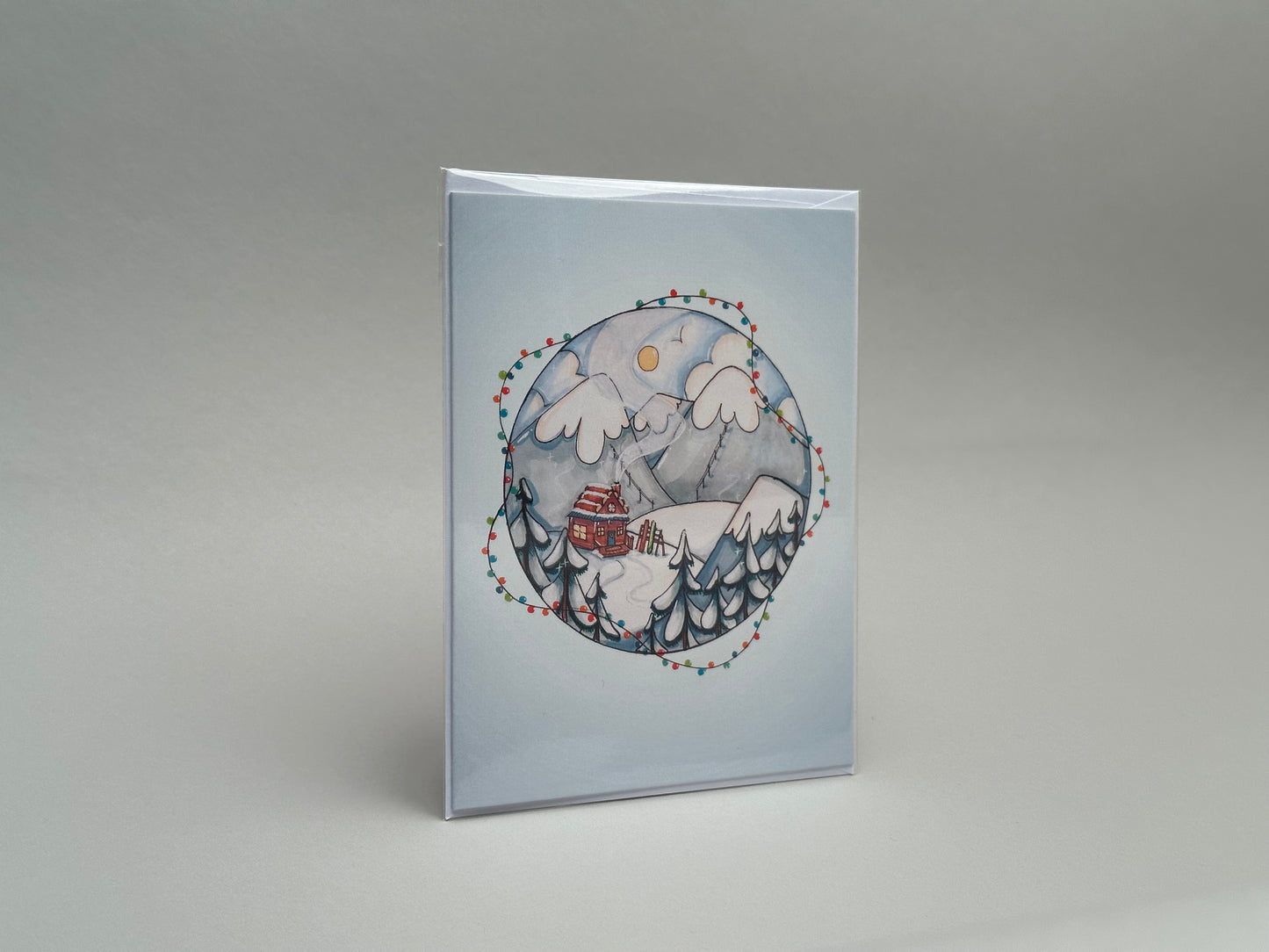 "Snowy Ski Mountains" Greeting Card