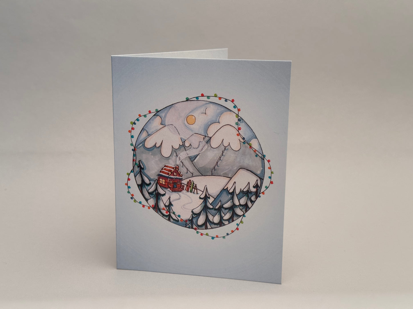 "Snowy Ski Mountains" Greeting Card